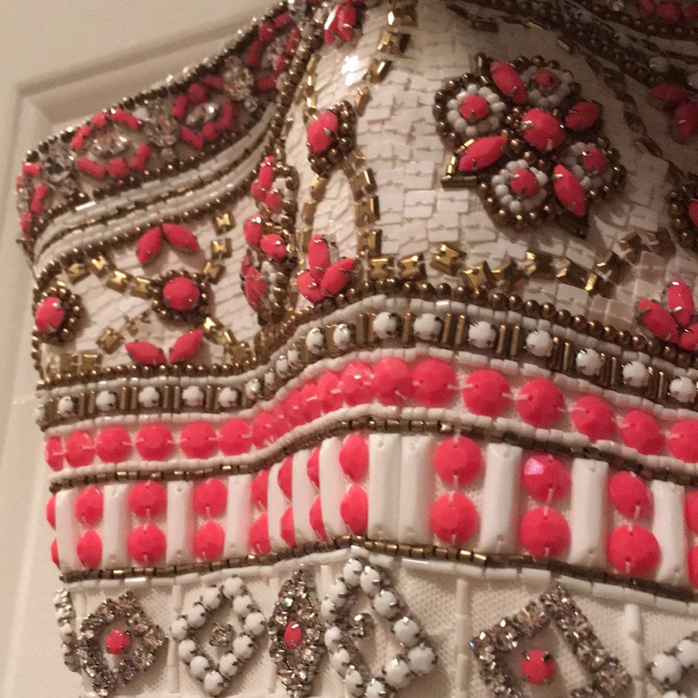 SHERRI HILL Beaded 2Piece Dress,Rounded Skirt Slit - Picture 6 of 16